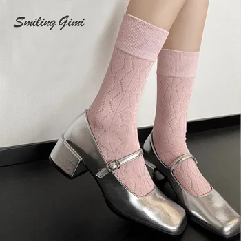 Японские Корейские модные тонкие носки, Хлопчатобумажные чулки, гольфы, милые кружевные носки в стиле Лолиты для женщин, женские носки для гольфа, летние - Изображение 1  