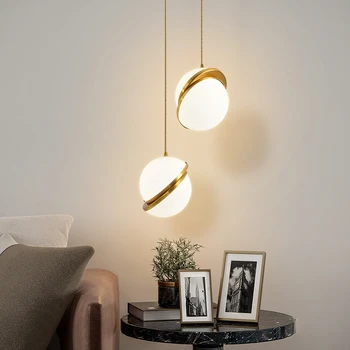 ​ZK40 Nordic LED современные белые подвесные светильники bubble ball кухня гостиная ресторан спальня золотой подвесной светильник - Изображение 2  