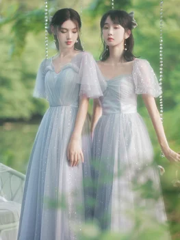 Адреса Grey Bride 2023 Новая одежда Smart Sisters от Temperature Long Женская одежда Элегантное женское платье для свадебной вечеринки - Изображение 2  