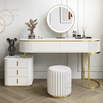 Дизайнерские Белые комоды Роскошная мебель для спальни Креативный Туалетный столик Разнообразные зеркала в тон Комод домашний шкафчик B - Изображение 2  