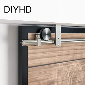 DIYHD 5-футовое потолочное крепление для плоских роликовых раздвижных дверей сарая, комплект фурнитуры для одной двери, Сверхмощная прочная дорожка для сарая из нержавеющей стали - Изображение 2  