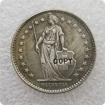 1896 Швейцария КОПИЯ МОНЕТЫ В 2 франка, памятные монеты-реплики монет, медали, монеты для коллекционирования - Изображение 2  