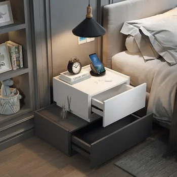 Новая спальня креативный шкафчик для хранения вещей в маленькой квартире современный минималистичный прикроватный столик легкий роскошный стиль - Изображение 1  