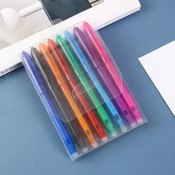 Многоцветная 8шт Креативная студенческая стираемая ручка для рисования, полупрозрачная ручка для рисования, быстросохнущие школьные принадлежности - Изображение 1  
