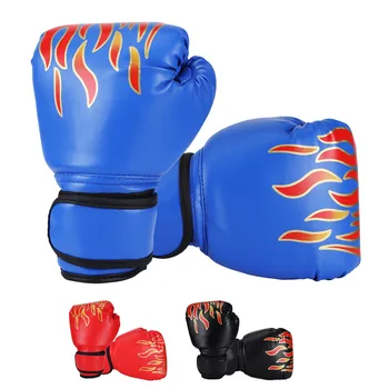Детские Боксерские Перчатки Для тренировок по Боксу, Удобные Регулируемые Боевые Рукавицы Для защиты рук Черный - Изображение 1  