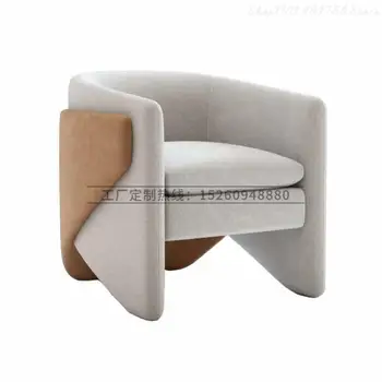 Изготовленный на заказ Современный Роскошный Односпальный диван для гостиной, Офиса продаж, отдыха, дизайнерского итальянского минималистичного Тканевого дивана-кресла - Изображение 2  