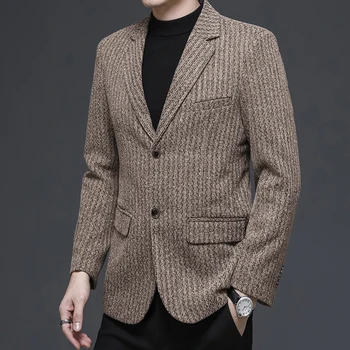 Высококачественная модная новинка 2023 года, мужская универсальная корейская версия, тонкий бутик, пиджак для отдыха молодежи и среднего возраста - Изображение 1  