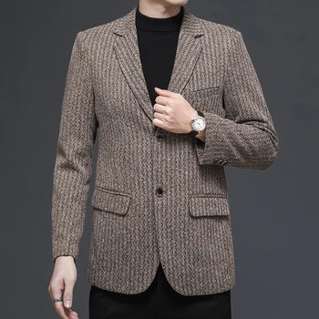 Высококачественная модная новинка 2023 года, мужская универсальная корейская версия, тонкий бутик, пиджак для отдыха молодежи и среднего возраста - Изображение 2  